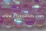 CMS1597 15.5 inches 8mm round matte synthetic moonstone beads