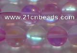 CMS1598 15.5 inches 10mm round matte synthetic moonstone beads