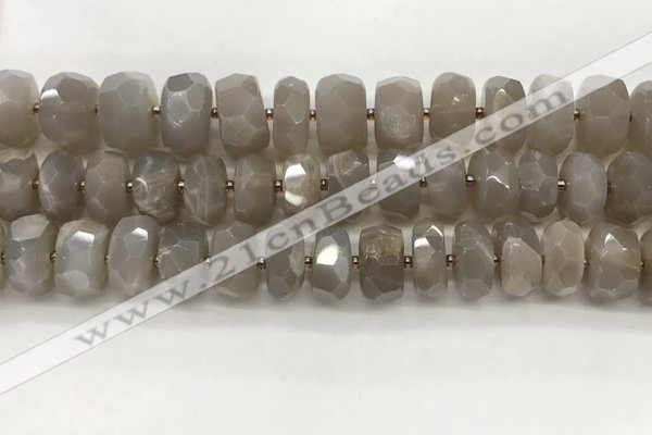 CMS1661 15.5 inches 6*12mm - 8*13mm faceted tyre moonstone beads