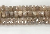 CMS1666 15.5 inches 6*13mm - 8*14mm faceted tyre moonstone beads