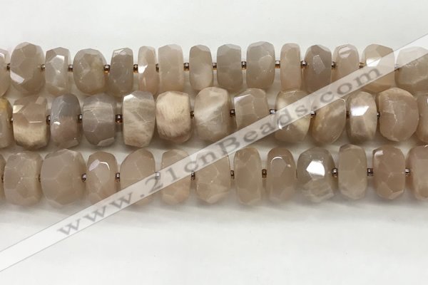 CMS1666 15.5 inches 6*13mm - 8*14mm faceted tyre moonstone beads