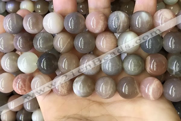 CMS1689 15.5 inches 14mm round rainbow moonstone beads wholesale