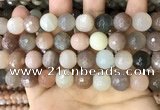 CMS1696 15.5 inches 14mm faceted round rainbow moonstone beads