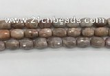 CMS1776 15.5 inches 12*16mm faceted rice AB-color moonstone beads