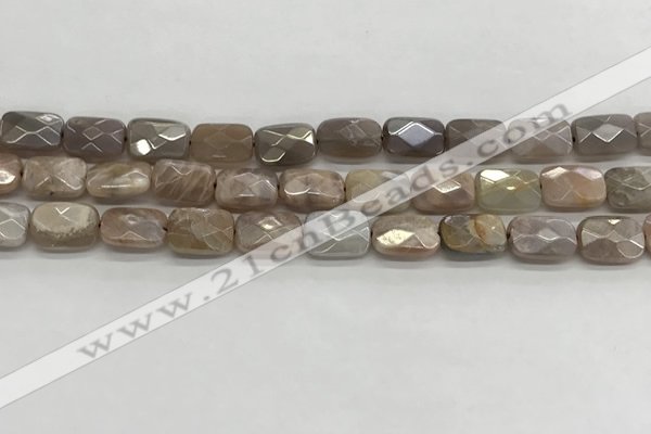 CMS1781 15.5 inches 8*12mm faceted rectangle AB-color moonstone beads