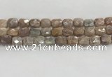 CMS1782 15.5 inches 10*12mm faceted rectangle AB-color moonstone beads