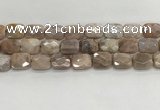 CMS1784 15.5 inches 12*16mm faceted rectangle AB-color moonstone beads