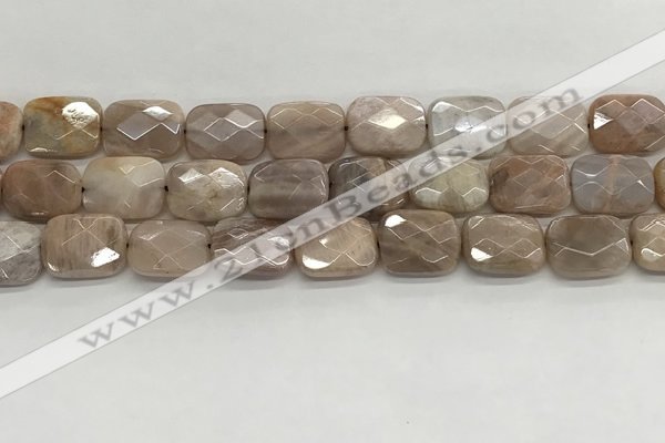 CMS1784 15.5 inches 12*16mm faceted rectangle AB-color moonstone beads