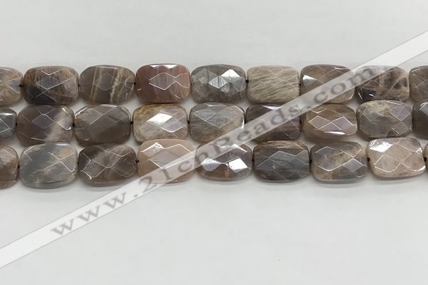 CMS1785 15.5 inches 13*18mm faceted rectangle AB-color moonstone beads