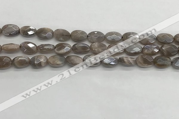 CMS1798 15.5 inches 8*12mm faceted oval AB-color moonstone beads