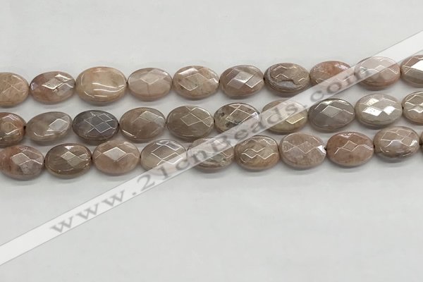 CMS1800 15.5 inches 12*16mm faceted oval AB-color moonstone beads