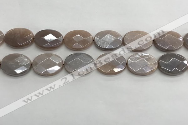 CMS1803 15.5 inches 18*25mm faceted oval AB-color moonstone beads