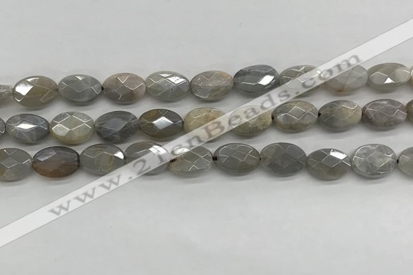 CMS1810 15.5 inches 8*12mm faceted oval AB-color moonstone beads