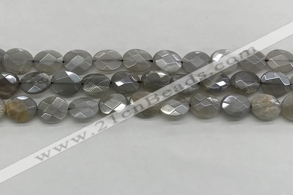 CMS1811 15.5 inches 10*12mm faceted oval AB-color moonstone beads