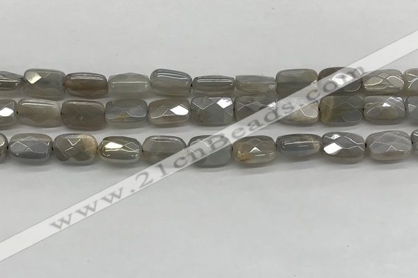 CMS1823 15.5 inches 8*12mm faceted rectangle AB-color moonstone beads