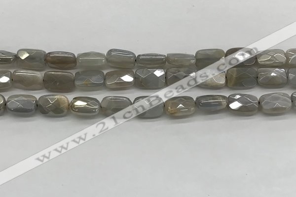 CMS1823 15.5 inches 8*12mm faceted rectangle AB-color moonstone beads