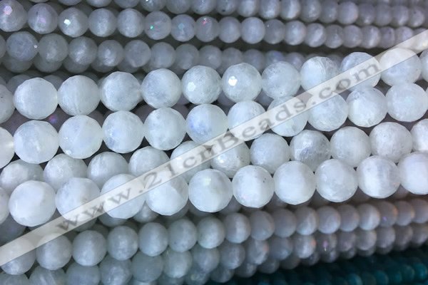 CMS1862 15.5 inches 10mm faceted round white moonstone gemstone beads