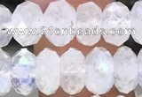 CMS1868 15.5 inches 5*8mm faceted rondelle white moonstone beads