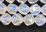 CMS1871 15.5 inches 6mm faceted nuggets AB-color white moonstone beads