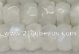 CMS1912 15.5 inches 6*10mm faceted rondelle white moonstone beads