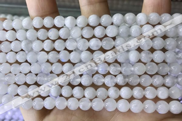 CMS1921 15.5 inches 6mm round white moonstone gemstone beads