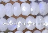 CMS1926 15.5 inches 5*8mm faceted rondelle white moonstone beads