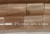 CMS1950 15.5 inches 10*14mm faceted tube moonstone beads