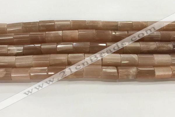 CMS1950 15.5 inches 10*14mm faceted tube moonstone beads