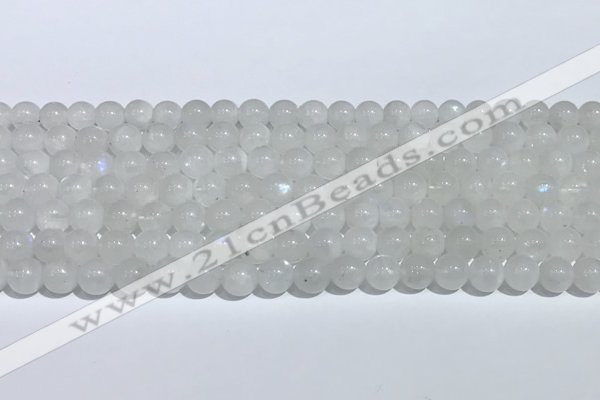 CMS2005 15.5 inches 6mm round white moonstone gemstone beads