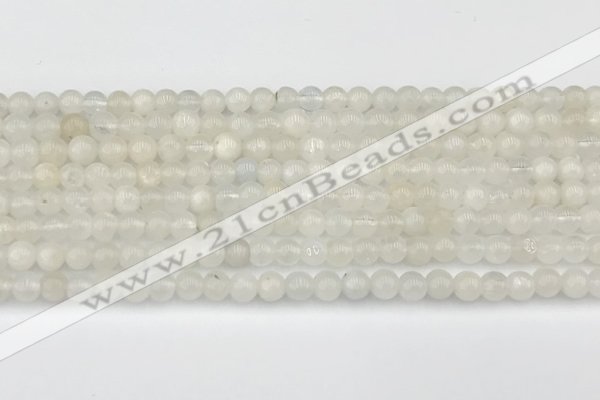 CMS2024 15.5 inches 4mm round white moonstone beads wholesale