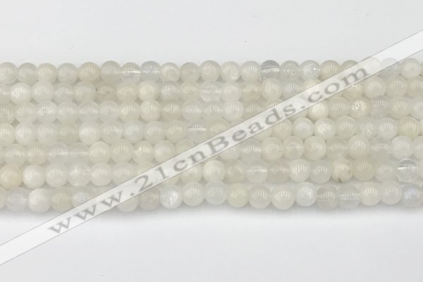 CMS2025 15.5 inches 5mm round white moonstone beads wholesale