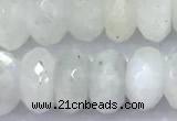 CMS2098 15 inches 6*9mm faceted rondelle white moonstone beads