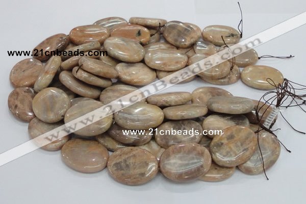 CMS21 15.5 inches 30*40mm oval moonstone gemstone beads wholesale