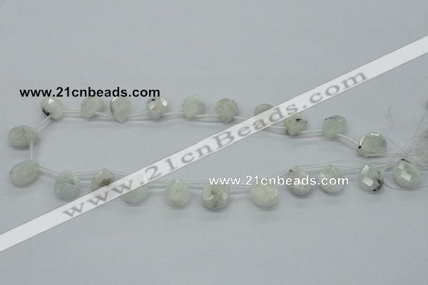 CMS215 15.5 inches 12*16mm faceted teardrop moonstone beads wholesale