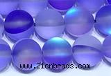 CMS2185 15 inches 6mm, 8mm, 10mm & 12mm round matte synthetic moonstone beads