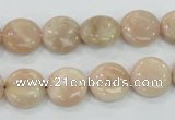 CMS22 15.5 inches 12mm flat round moonstone gemstone beads wholesale