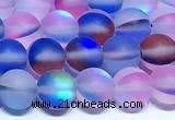 CMS2214 15 inches  8mm round matte synthetic moonstone beads