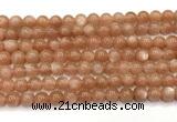 CMS2252 15 inches 8mm round orange moonstone beads wholesale