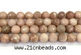 CMS2283 15 inches 12mm faceted round moonstone beads