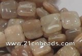 CMS29 15.5 inches 10*10mm square moonstone gemstone beads wholesale