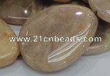 CMS32 15.5 inches 30*40mm flat teardrop moonstone gemstone beads