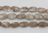 CMS33 15.5 inches 8*10mm faceted oval moonstone gemstone beads