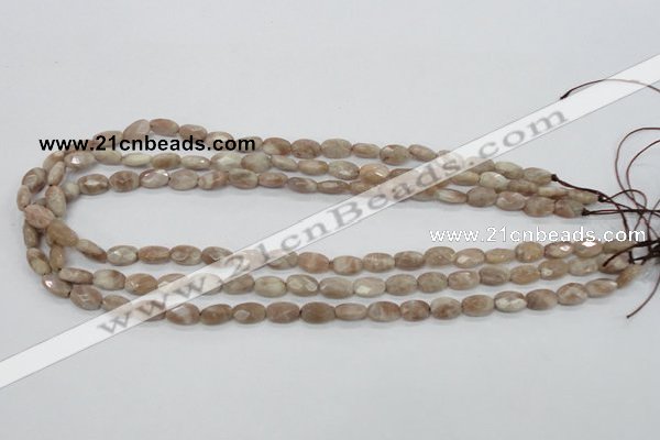 CMS33 15.5 inches 8*10mm faceted oval moonstone gemstone beads