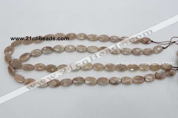 CMS34 15.5 inches 10*14mm faceted oval moonstone gemstone beads