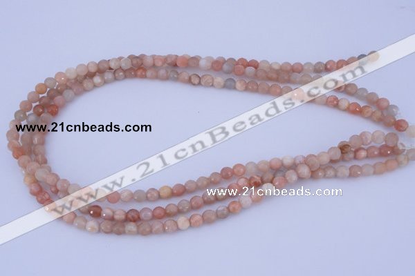 CMS350 15.5 inches 6mm faceted round natural pink moonstone beads