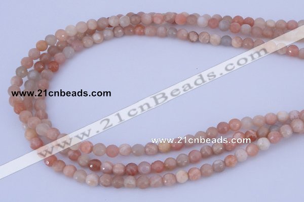 CMS352 15.5 inches 12mm faceted round natural pink moonstone beads