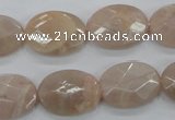 CMS36 15.5 inches 14*18mm faceted oval moonstone gemstone beads