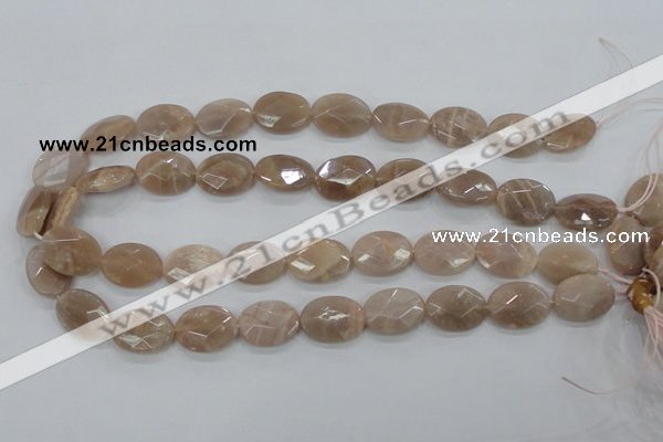 CMS36 15.5 inches 14*18mm faceted oval moonstone gemstone beads