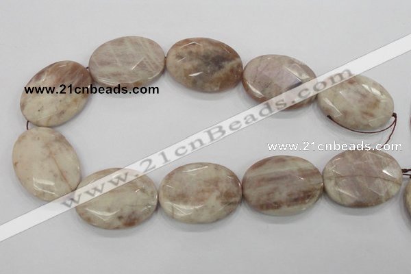 CMS39 15.5 inches 30*40mm faceted oval moonstone gemstone beads