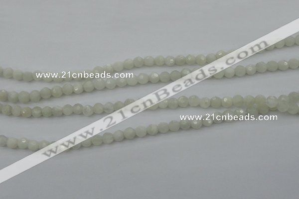 CMS451 15.5 inches 4mm faceted round white moonstone gemstone beads